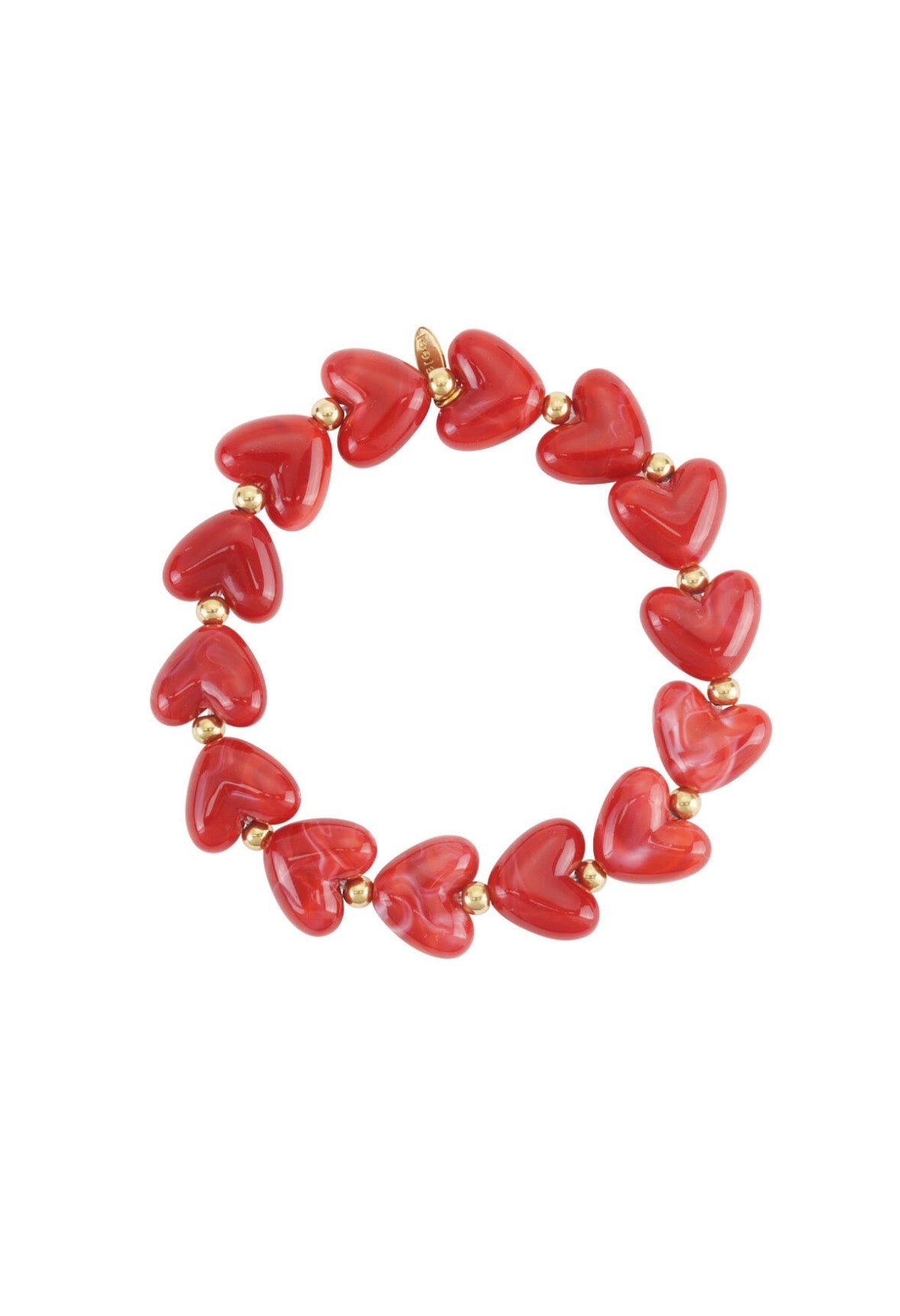 Hartjes armbandje rood