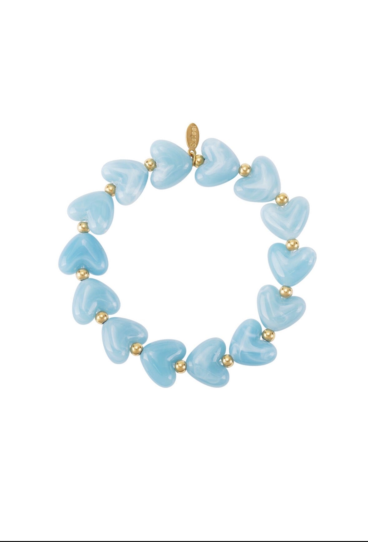Hartjes armbandje blauw