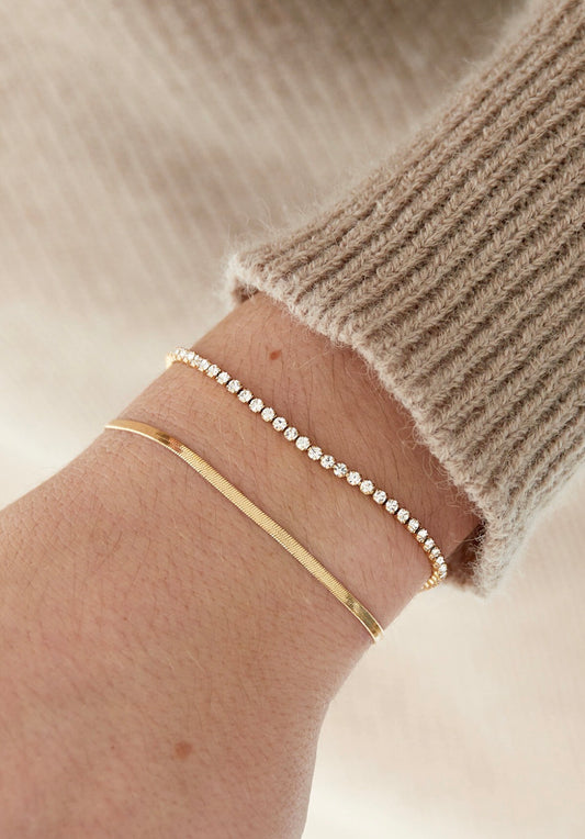 Dubbel armband met diamantjes