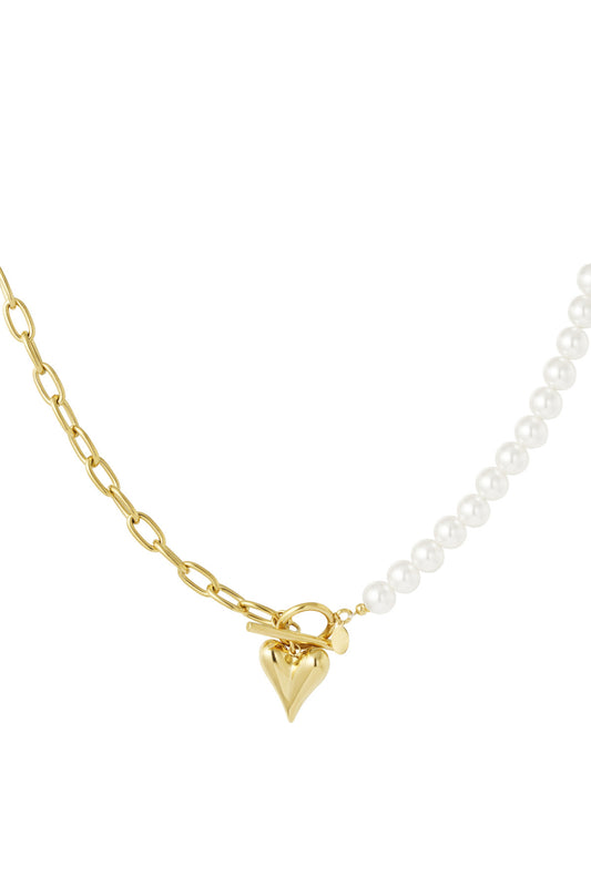 Parel ketting met hartje