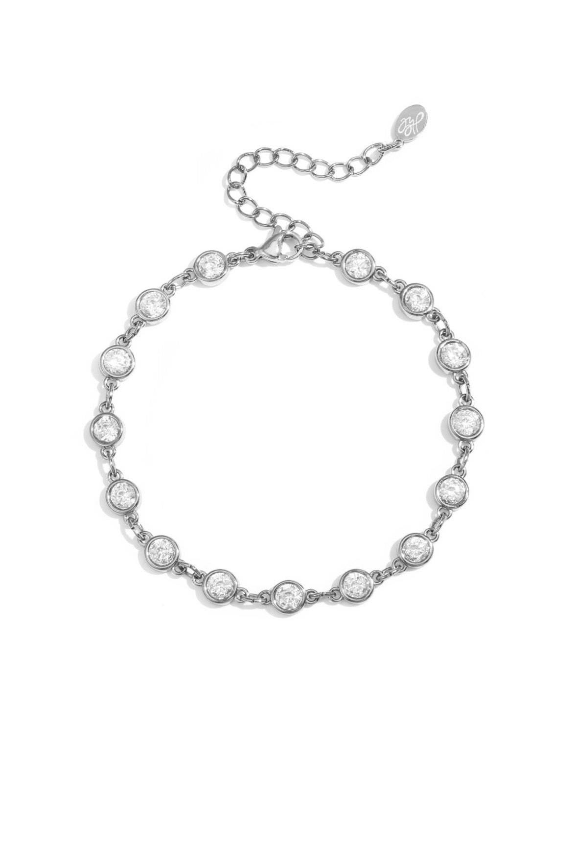 Armband met ronde zirkonia steentjes