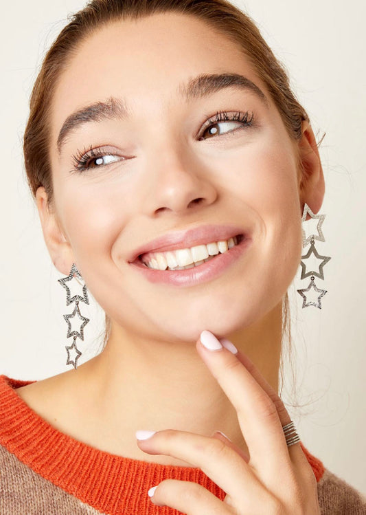 Ster oorbellen | zilver