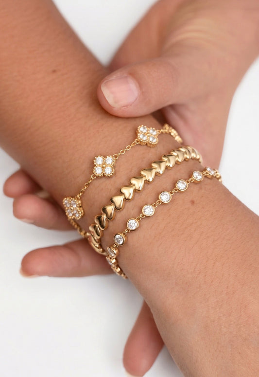 Armband met ronde zirkonia steentjes