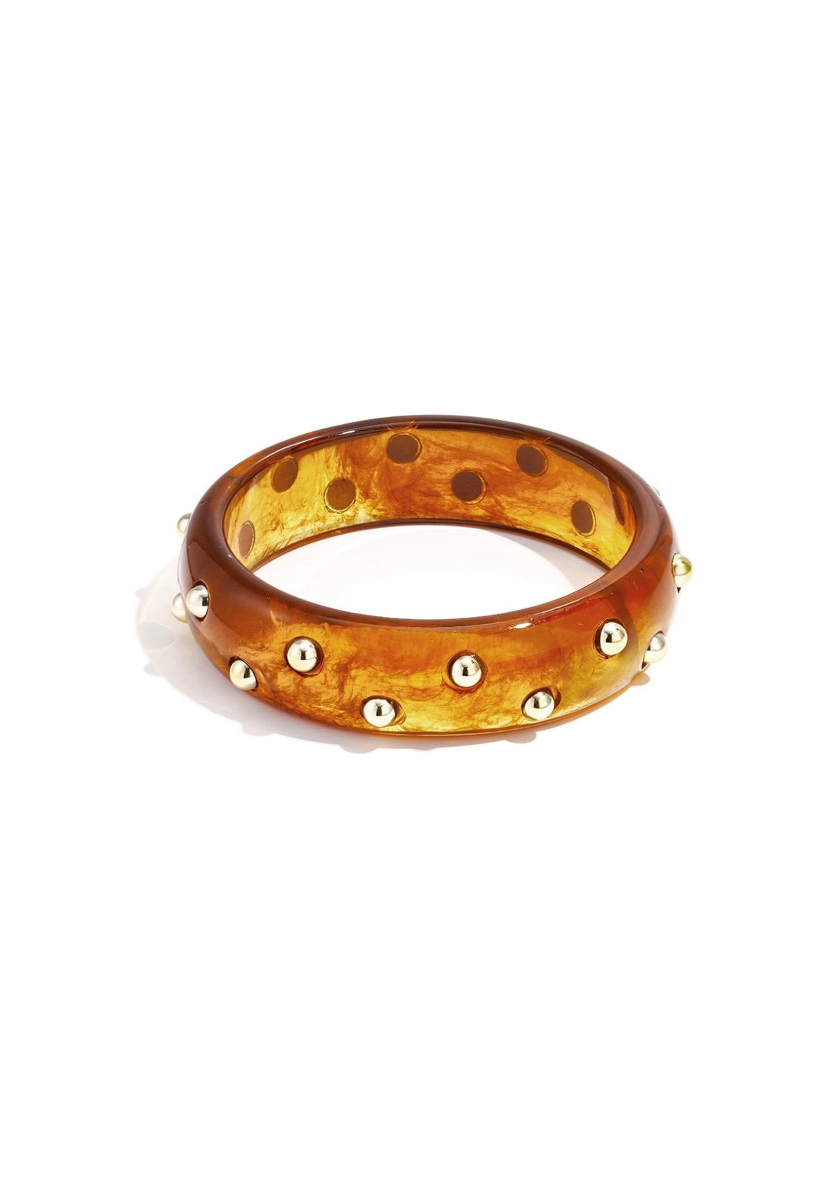 Studs bangle brown