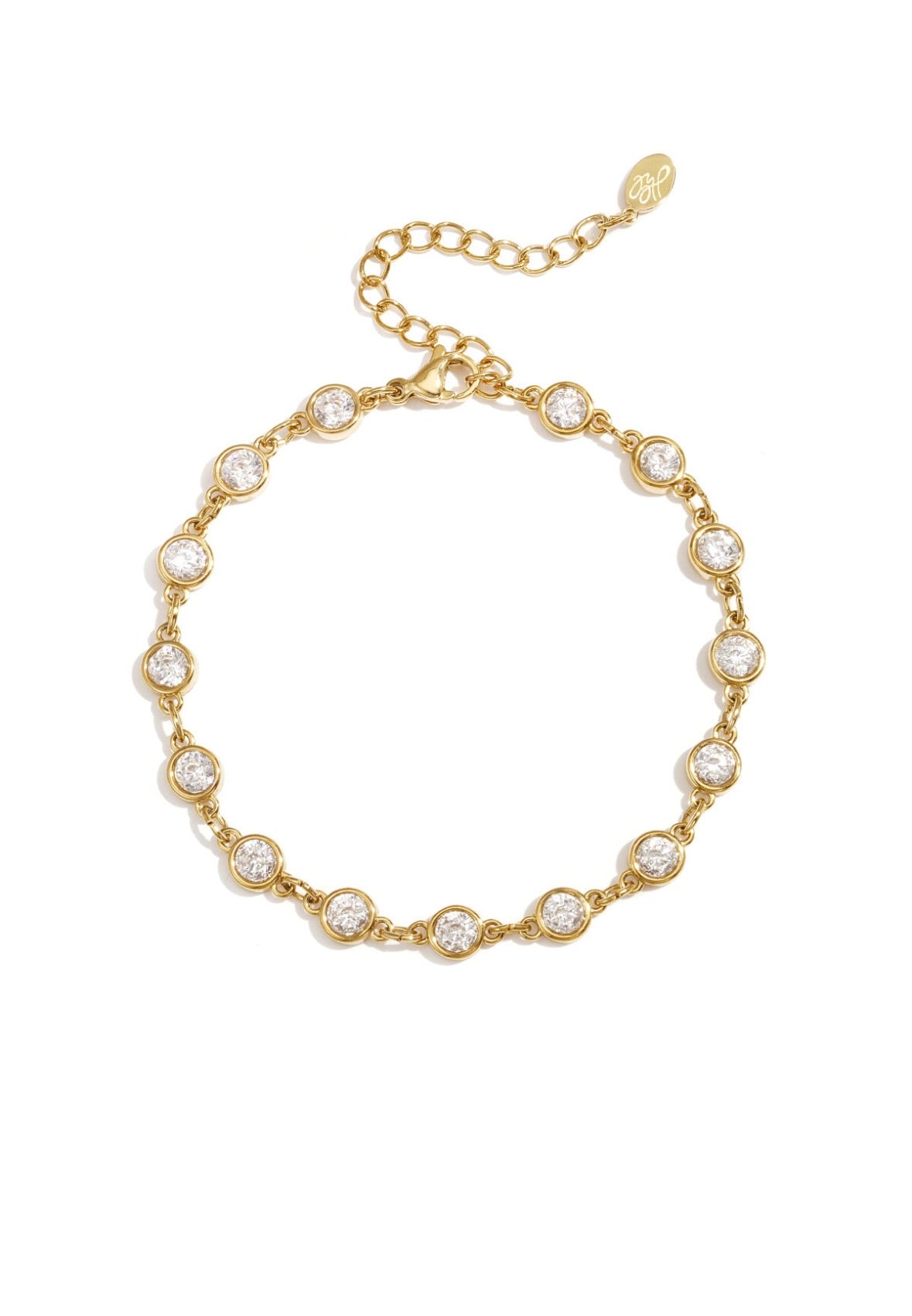 Armband met ronde zirkonia steentjes