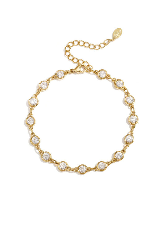 Armband met ronde zirkonia steentjes