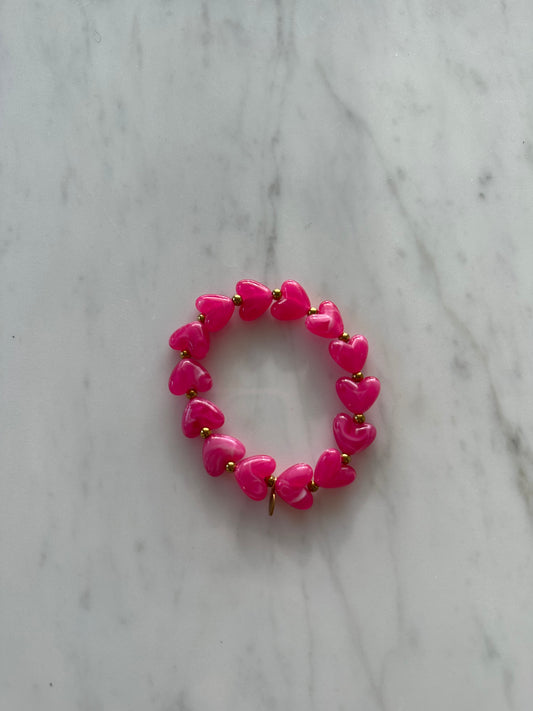 Hartje armband fuchsia