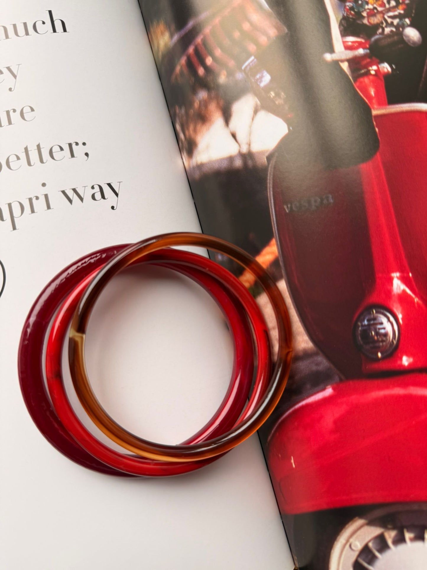 Small bangle set red