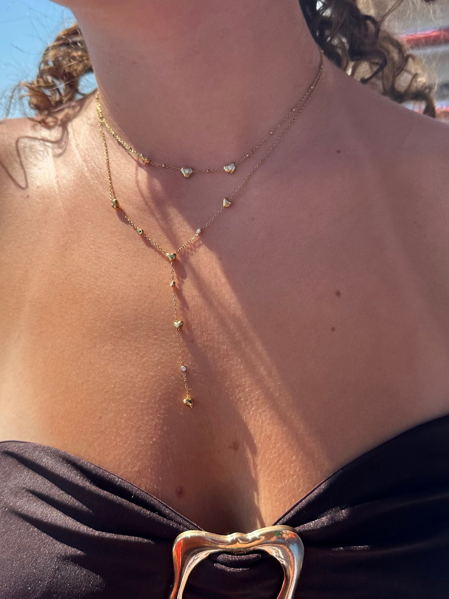 Y-lijn ketting cute hearts