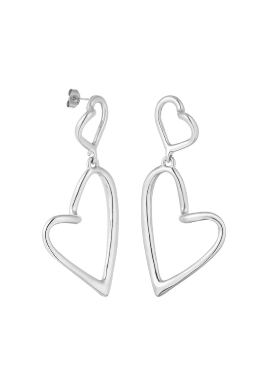 Double harts oorbellen