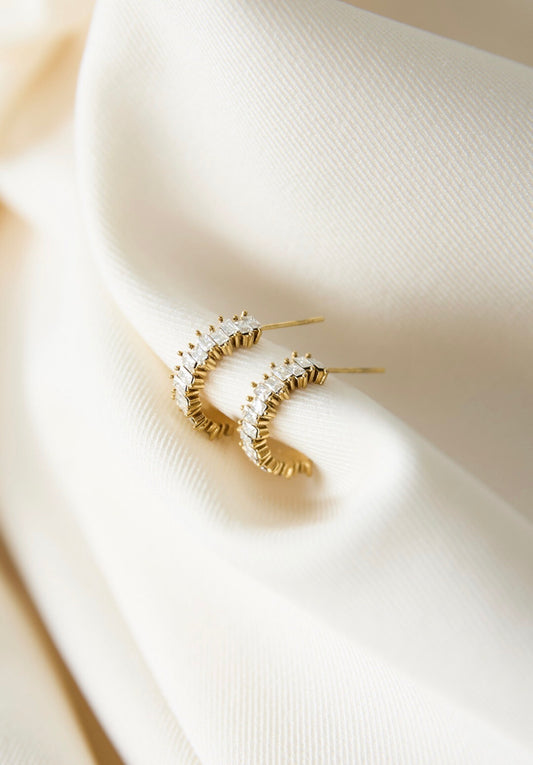 Zigzag sparkle oorbellen
