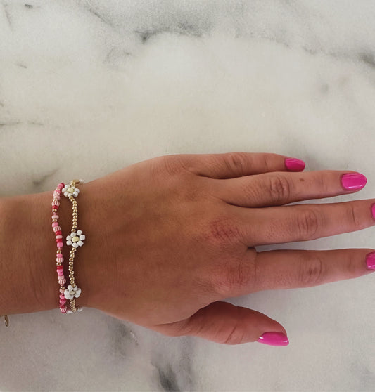 Handmade bloemen armbandje