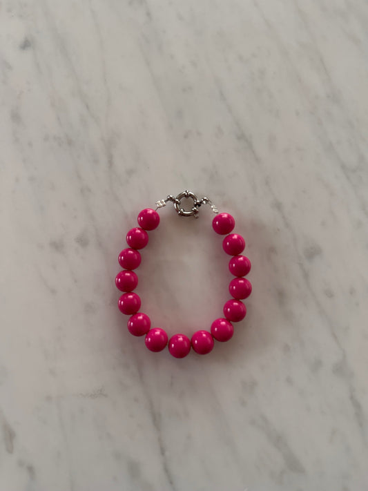 Handmade beadies armbandje | Fuchsia