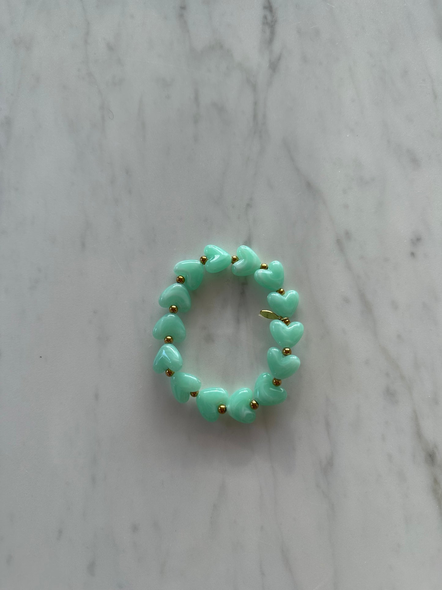 Hartjes armband mint