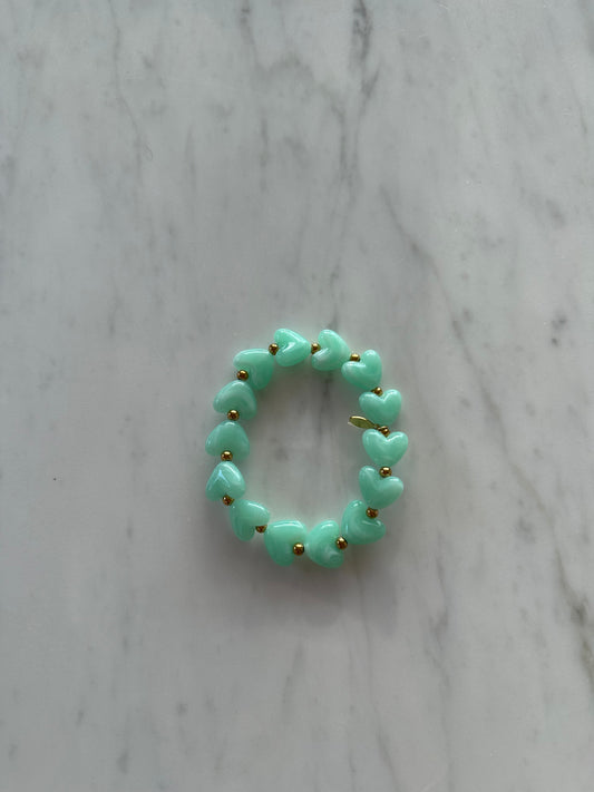 Hartjes armband mint