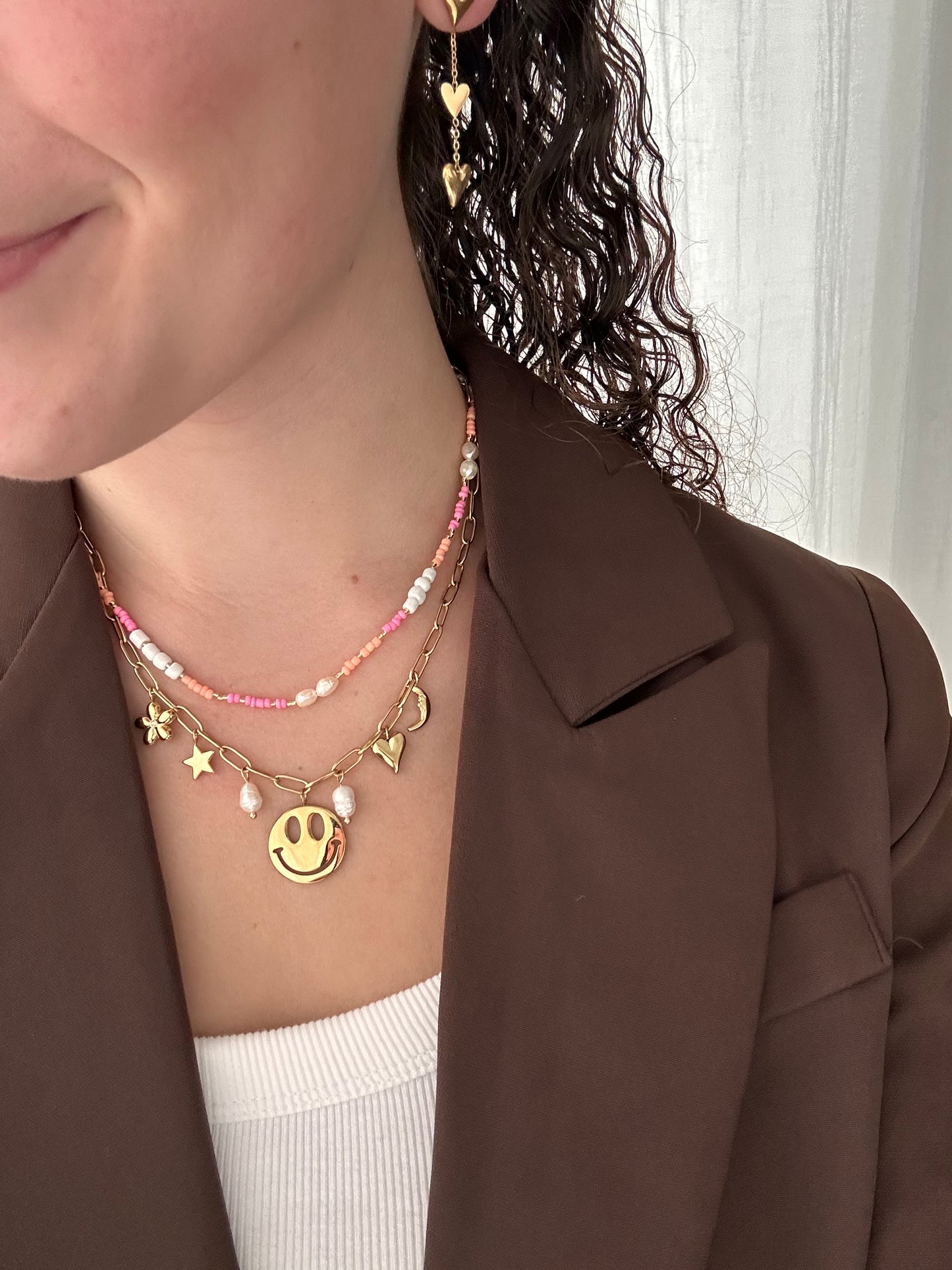 Handmade pink kettinkje