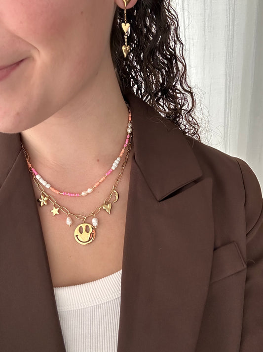 Handmade pink kettinkje