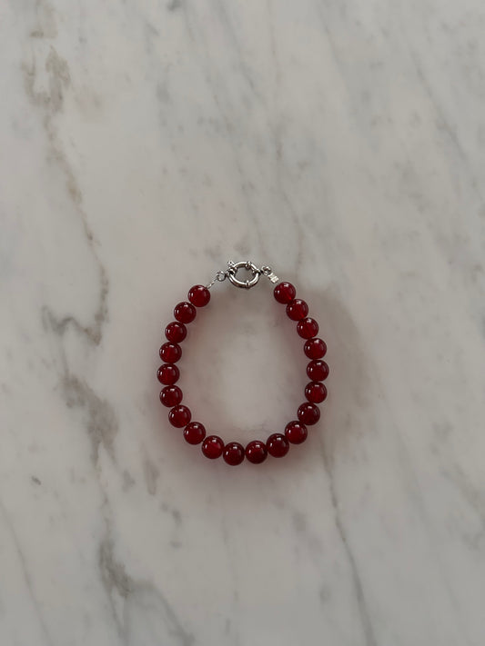 Handmade beadies armbandje | Burgundy small
