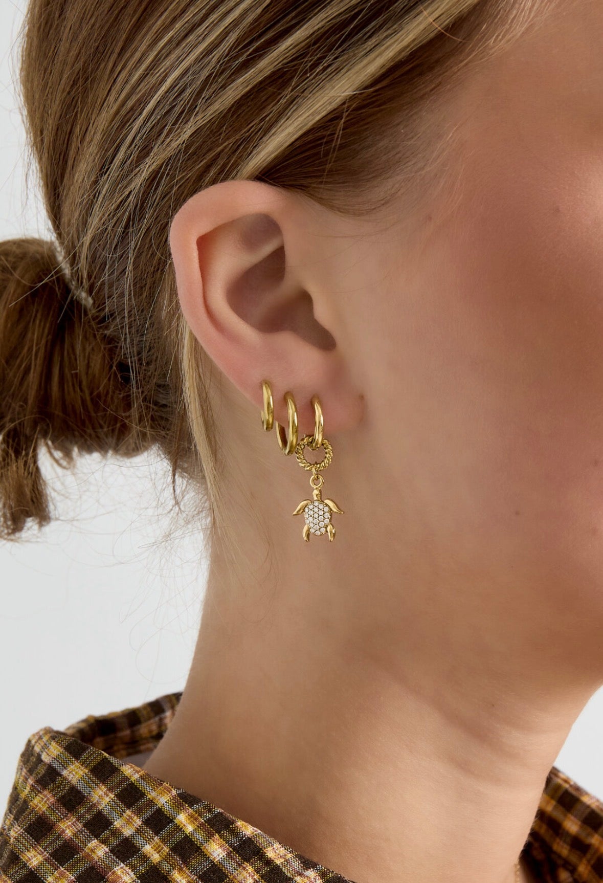 Schildpad sparkle oorbellen
