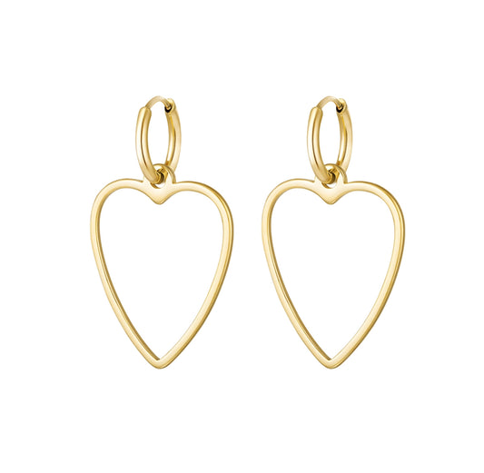 Basic hart oorbellen | goud