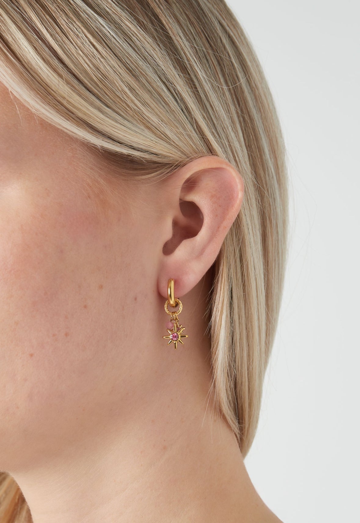 Pink starlight oorbellen