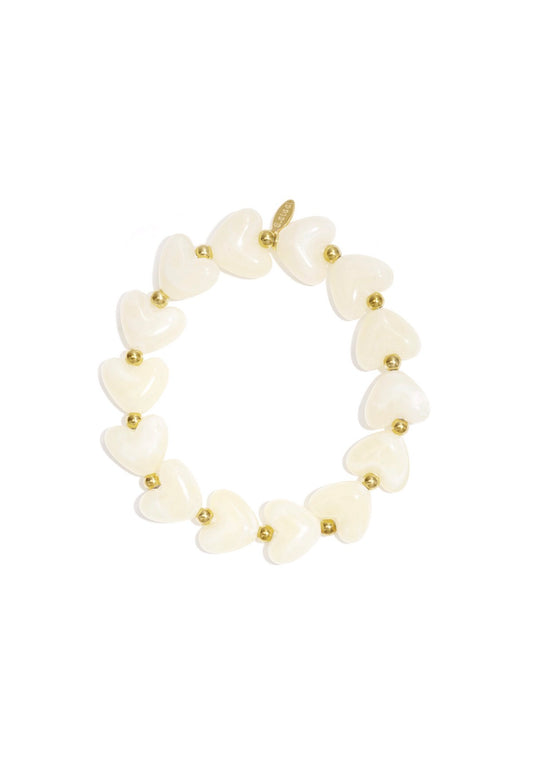 Hartjes armbandje off white