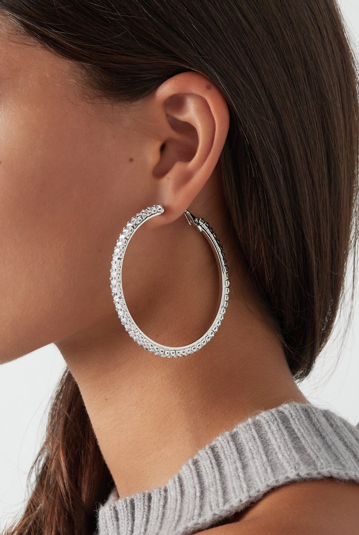 Diamant oorbellen | zilver