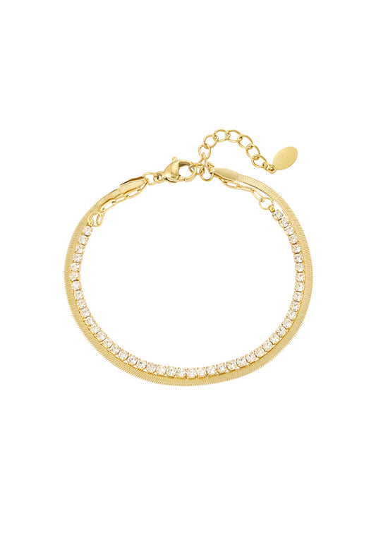 Dubbel armband met diamantjes