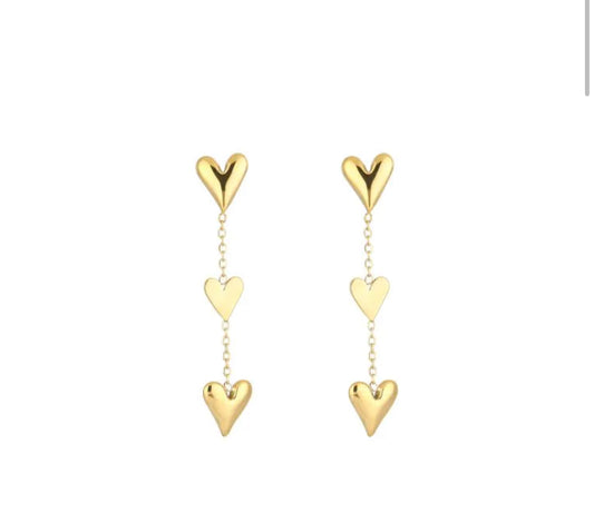 Dropping hartjes oorbellen